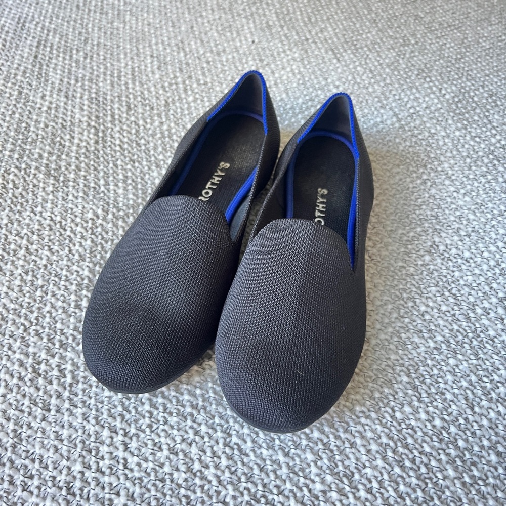 Rothy's Black and Blue Slip-Ons